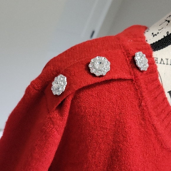 Red Crewneck Sweater with Relaxed Fit - Picture 2 of 9